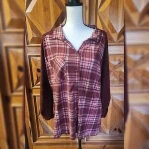 Above & Beyond Plaid & Thermal Top